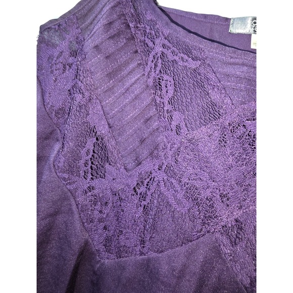 Y2K Satin & Lace Cami Tank Purple Jewel Coquette Grunge Preppy Goth Size Med - Picture 3 of 5